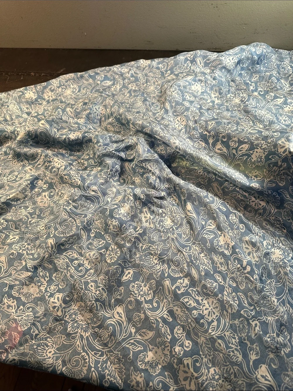 Light Blue Patterned 100% silk Scarf 🧣